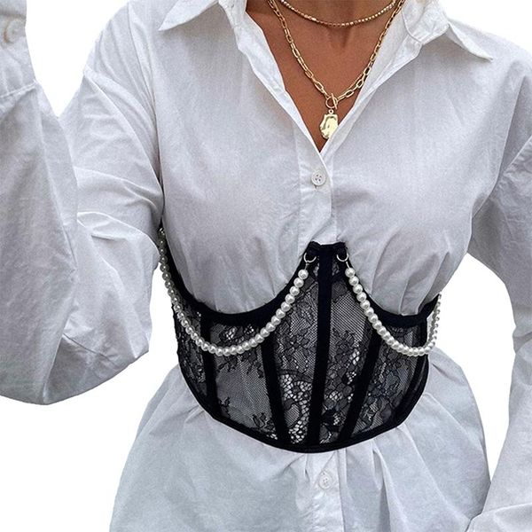 belts waist trainer corset women's cummerbunds lace pearl chains cincher shaper with chest support for girls black belt, Black;brown
belts waist trainer corset women's cummerbunds lace pearl chains cincher shaper with chest support for girls black belt, Black;brown