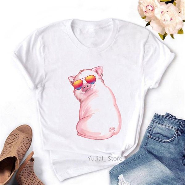 women's t-shirt cool pig wearing glasses animal print tshirts women clothes 2021 funny t shirt femme korean style female, White
women's t-shirt cool pig wearing glasses animal print tshirts women clothes 2021 funny t shirt femme korean style female, White