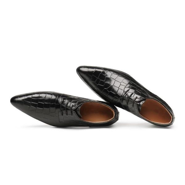 embossed leather dress men shoes black pointed toe lace-up wedding shoes mens high grade office work size 38-44
embossed leather dress men shoes black pointed toe lace-up wedding shoes mens high grade office work size 38-44