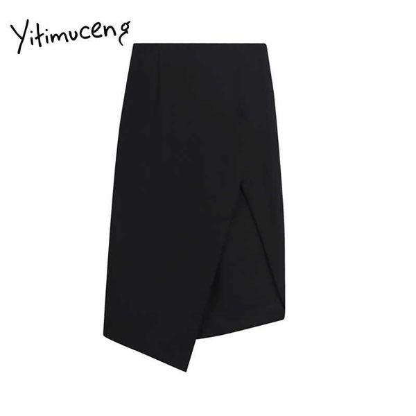 yitimuceng irregular skirt women side split high waist a-line solid black clothing spring summer korean fashion skirts 210601
yitimuceng irregular skirt women side split high waist a-line solid black clothing spring summer korean fashion skirts 210601