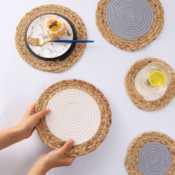 straw woven cotton thread rope double meal mat durable heat insulation hand dish pot kitchen table
straw woven cotton thread rope double meal mat durable heat insulation hand dish pot kitchen table