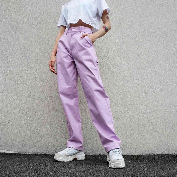 pants trousers 2021 summer street p women's wear purple casual side pocket high waist overalls, Black;white
pants trousers 2021 summer street p women's wear purple casual side pocket high waist overalls, Black;white