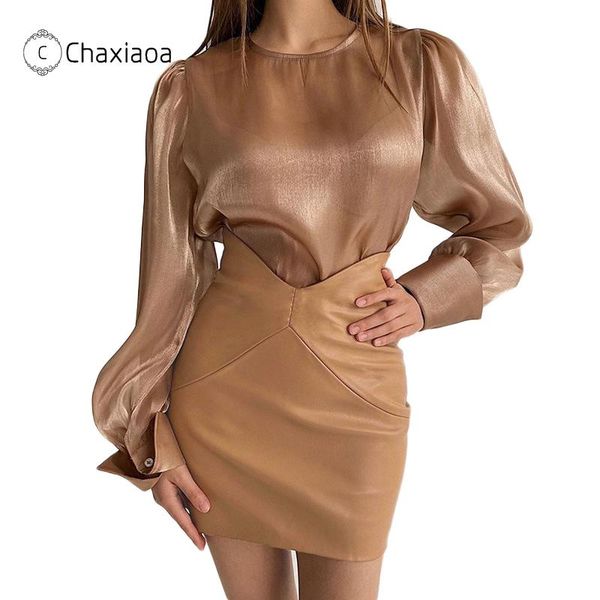 chaxiaoa new autumn pu leather slim skirt high waist package hip skirt stretch solid color for women mini dress x340, Black
chaxiaoa new autumn pu leather slim skirt high waist package hip skirt stretch solid color for women mini dress x340, Black