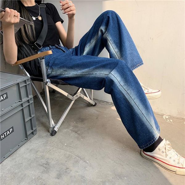 women's jeans hong kong style contrast stripe gradient large 2021 high waist hanging loose thin wide leg pants fashion trend, Blue
women's jeans hong kong style contrast stripe gradient large 2021 high waist hanging loose thin wide leg pants fashion trend, Blue