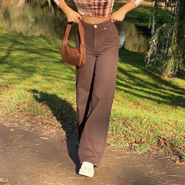 casual straight brown jeans women vintage high waist long trousers ladies casual loose wide leg pants capris autumn, Black;white
casual straight brown jeans women vintage high waist long trousers ladies casual loose wide leg pants capris autumn, Black;white