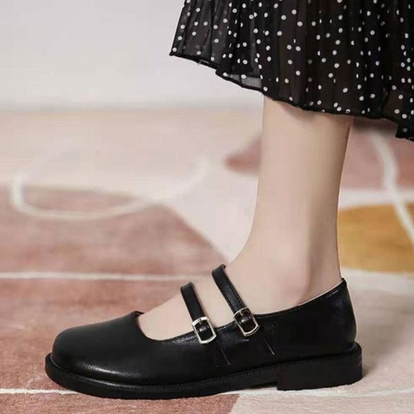dress shoes women shallow platform shoe japanese style mary jane mixed color belt buckle single vintage small leather, Black
dress shoes women shallow platform shoe japanese style mary jane mixed color belt buckle single vintage small leather, Black