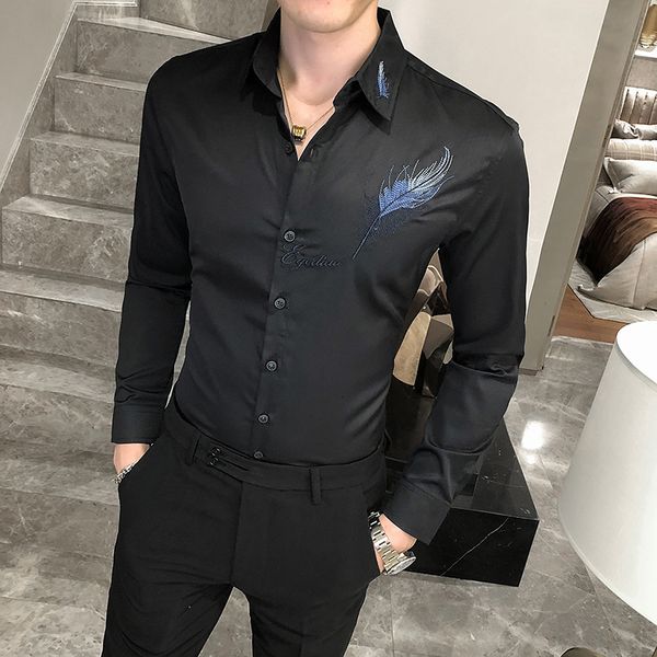 High Quality New Embroidered Male Shirt Fashion 2021 Long Sleeve Shirts for Fine Men Adjust Formal Business Wear Men's Blouse 4xl KZON, Black;brown
High Quality New Embroidered Male Shirt Fashion 2021 Long Sleeve Shirts for Fine Men Adjust Formal Business Wear Men's Blouse 4xl KZON, Black;brown