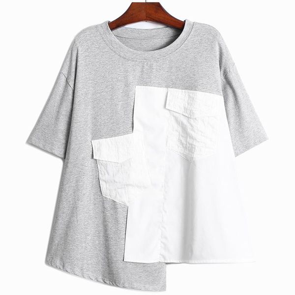 women's t-shirt superaen 2021 fashion stitched short-sleeved women loose casual patchwork for, White
women's t-shirt superaen 2021 fashion stitched short-sleeved women loose casual patchwork for, White