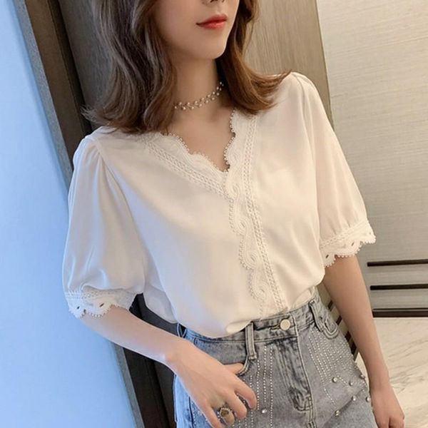 summer fashion solid color blouse pullover ladies v-neck tee female women's short sleeve shirt blusas femininas clothing, White
summer fashion solid color blouse pullover ladies v-neck tee female women's short sleeve shirt blusas femininas clothing, White