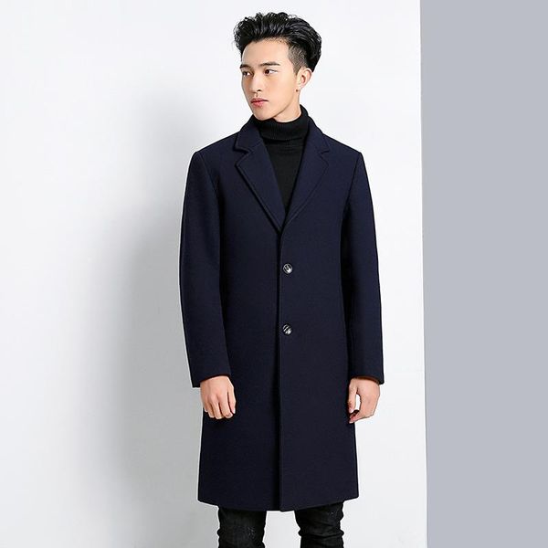 men's wool & blends coat male long over-the-knee han edition qiu dong thickening business woolen cloth jacket men, Black
men's wool & blends coat male long over-the-knee han edition qiu dong thickening business woolen cloth jacket men, Black