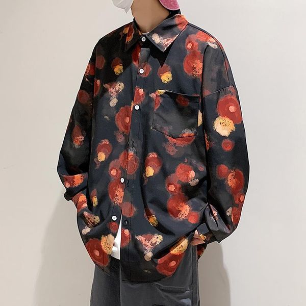 men's casual shirts autumn tie-dye shirt fashion printing retro men korean loose long-sleeved mens dress large size, White;black
men's casual shirts autumn tie-dye shirt fashion printing retro men korean loose long-sleeved mens dress large size, White;black