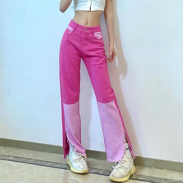 women's jeans autumn women cowboy striped patchwork street casual hip hop high waisted loose straight asymmetry fashion pants, Blue
women's jeans autumn women cowboy striped patchwork street casual hip hop high waisted loose straight asymmetry fashion pants, Blue