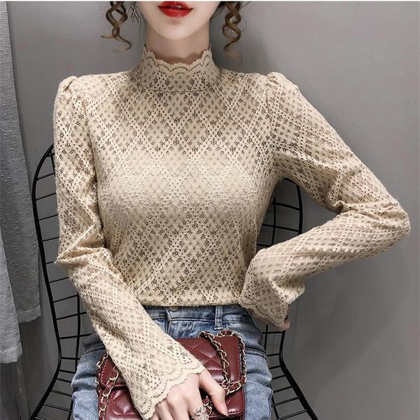 women's blouses & shirts lace blouse o-neck girl's shirt korean fashion summer long sleeve casual office lady blusas houthion, White
women's blouses & shirts lace blouse o-neck girl's shirt korean fashion summer long sleeve casual office lady blusas houthion, White