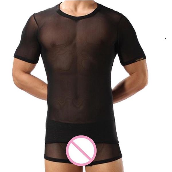 mens underwear short sleeve net yarn perspective undershirt underwear for men, Black;brown
mens underwear short sleeve net yarn perspective undershirt underwear for men, Black;brown