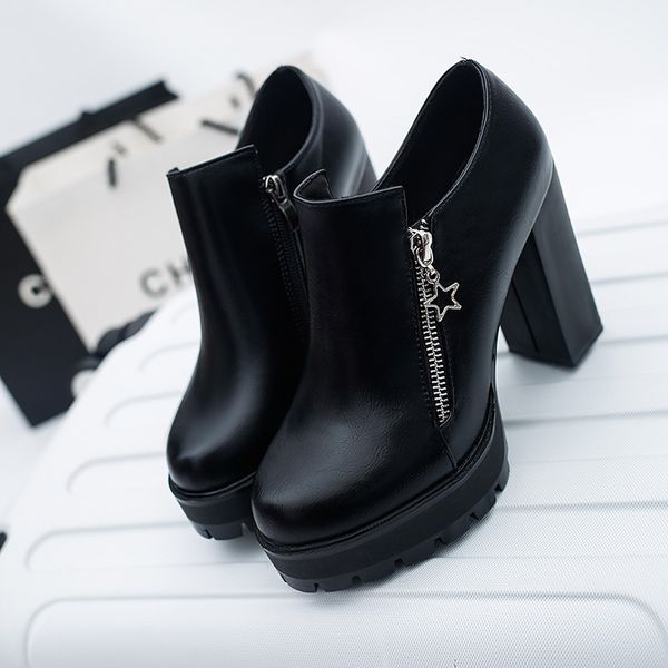 black pu leather ankle boots for women thick heels pumps 2018 winter platform high heels shoes woman booties zapatos mujer, Black;white
black pu leather ankle boots for women thick heels pumps 2018 winter platform high heels shoes woman booties zapatos mujer, Black;white