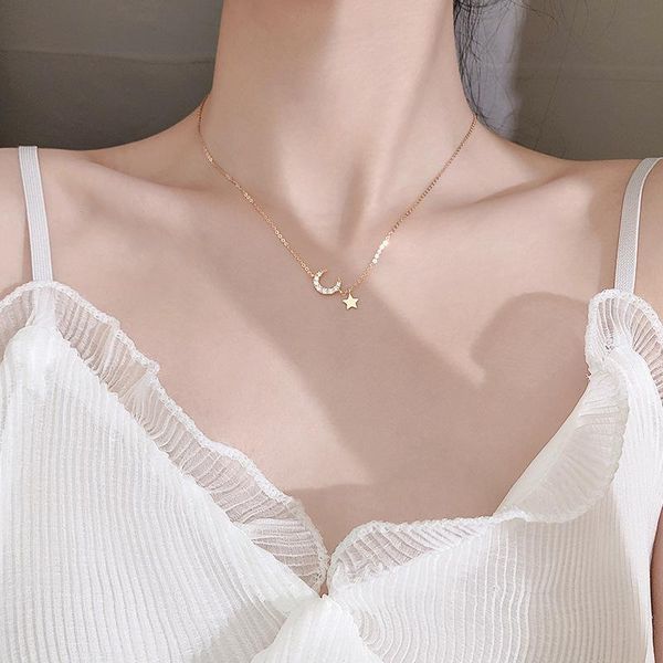 chokers moon star necklace female simple temperament clavicle chain tide light luxury niche design, Golden;silver
chokers moon star necklace female simple temperament clavicle chain tide light luxury niche design, Golden;silver