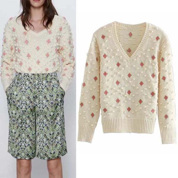 new yellow 2021 argyle pompoms floral embroidery knitted women autumn winter fashion v neck long sleeve pullover sweater gqz2 uel4, White;black
new yellow 2021 argyle pompoms floral embroidery knitted women autumn winter fashion v neck long sleeve pullover sweater gqz2 uel4, White;black