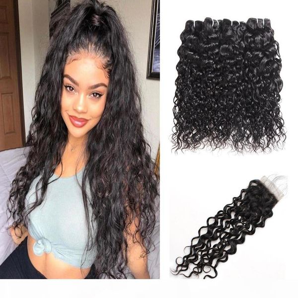kinky curly deep wave virgin hair extensions loose wave 3 4pcs with lace closure straight water wave virgin human hair bundles with closure, Black
kinky curly deep wave virgin hair extensions loose wave 3 4pcs with lace closure straight water wave virgin human hair bundles with closure, Black