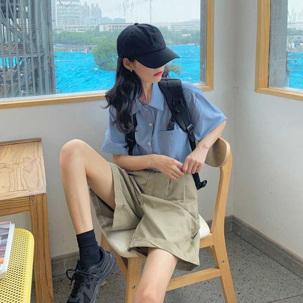 women's blouses & shirts early spring wear suit 2021 fashion short sleeve shirt casual five point shorts net red fried street two piece, White
women's blouses & shirts early spring wear suit 2021 fashion short sleeve shirt casual five point shorts net red fried street two piece, White