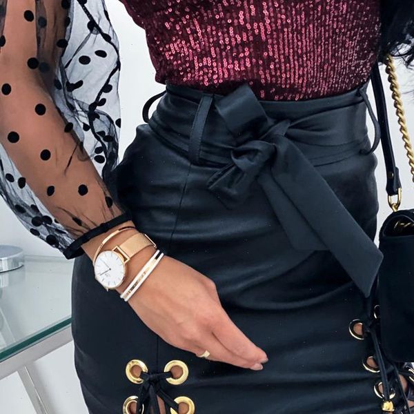 2021 women faux leather bodycon mini skirt black lady sashes bandage pu pencil skirt spring summer belted falda mujer d30
2021 women faux leather bodycon mini skirt black lady sashes bandage pu pencil skirt spring summer belted falda mujer d30