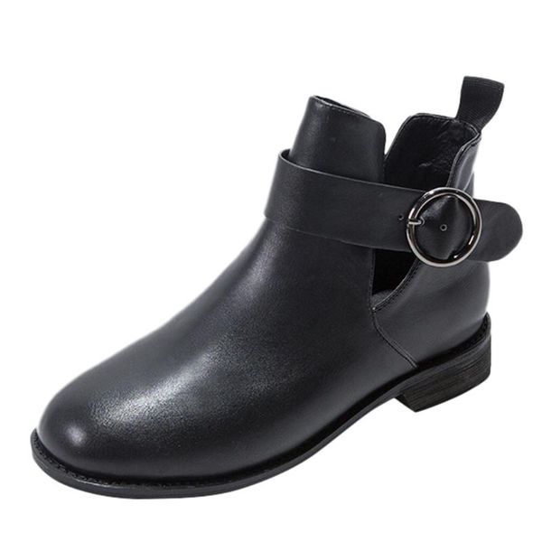 boots black leather women fashion low heel buckle short booties round toe heeled shoes large size street style
boots black leather women fashion low heel buckle short booties round toe heeled shoes large size street style