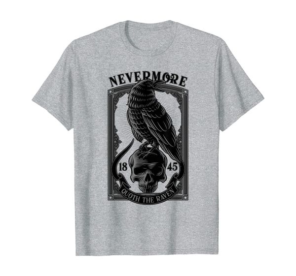 edgar allen poe the raven nevermore t-shirt, White;black 
edgar allen poe the raven nevermore t-shirt, White;black