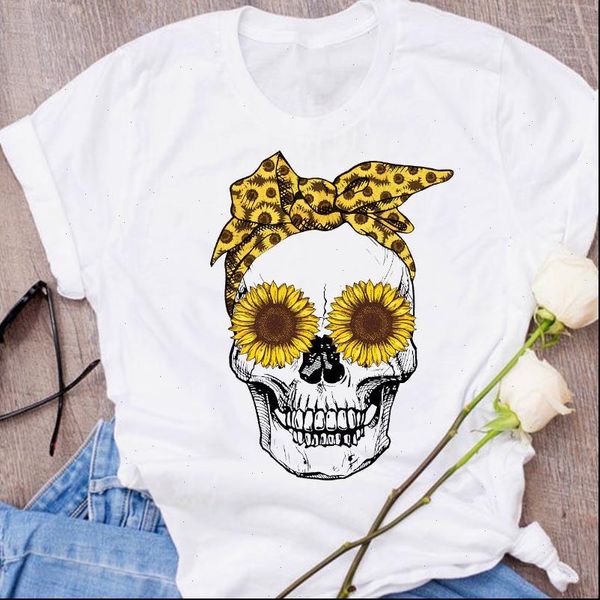 women graphic skull sunflower scary fashion ladies print halloween clothing clothes lady tees female t shirt womens t shirt, White
women graphic skull sunflower scary fashion ladies print halloween clothing clothes lady tees female t shirt womens t shirt, White