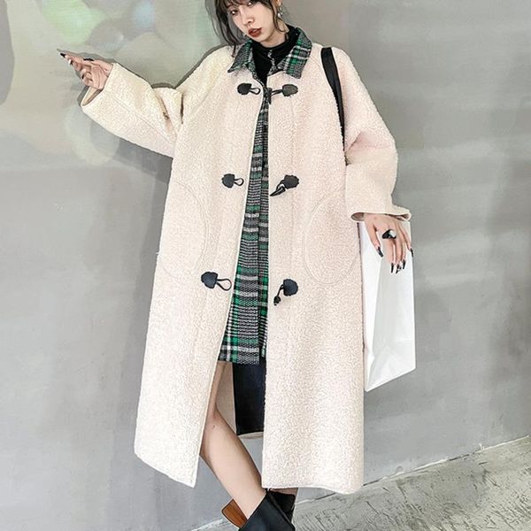 women's trench coats xuxi horn-button windbreaker, streetwear long sleeve fake-two, women thicken mid-length coat, autumn winter 2021,, Tan;black
women's trench coats xuxi horn-button windbreaker, streetwear long sleeve fake-two, women thicken mid-length coat, autumn winter 2021,, Tan;black