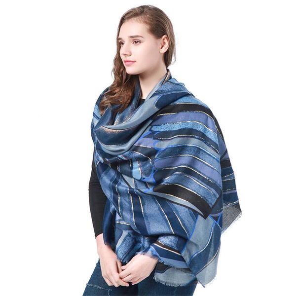 scarves autumn and winter striped bronzing printed women's scarf cotton blended all-match headscarf shawl square accessories, Blue;gray
scarves autumn and winter striped bronzing printed women's scarf cotton blended all-match headscarf shawl square accessories, Blue;gray