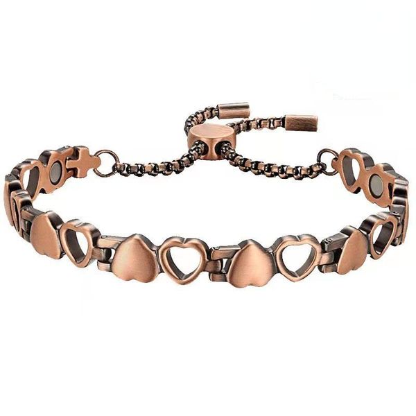 link, chain heart pure copper bracelet women gold-color magnetic health energy germanium bracelets for, Black
link, chain heart pure copper bracelet women gold-color magnetic health energy germanium bracelets for, Black