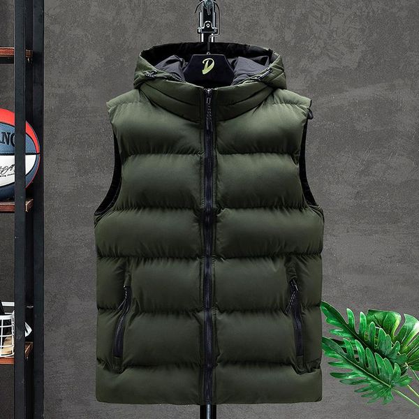 men's vests vest men jacket winter hooded down fashion stand collar ultralight sleeveless large size quality outwear, Black;white
men's vests vest men jacket winter hooded down fashion stand collar ultralight sleeveless large size quality outwear, Black;white