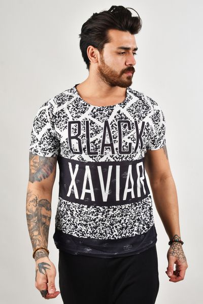 male t-shirt xaviar oval collar slim fit quality new season summer 2100475 ncsg, White;black
male t-shirt xaviar oval collar slim fit quality new season summer 2100475 ncsg, White;black