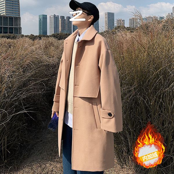 2021 new winter plus veet men's warm fashion casual long men oversize woolen coat mens overcoat oyn8, Black
2021 new winter plus veet men's warm fashion casual long men oversize woolen coat mens overcoat oyn8, Black