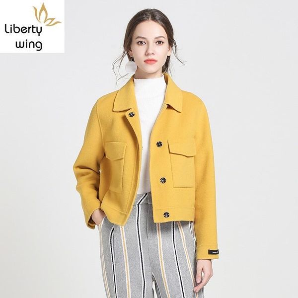 women's jackets brand double-faced wool short coats women fall winter elegant solid yellow slim long sleeve jacket outwear femme s, Black;brown
women's jackets brand double-faced wool short coats women fall winter elegant solid yellow slim long sleeve jacket outwear femme s, Black;brown