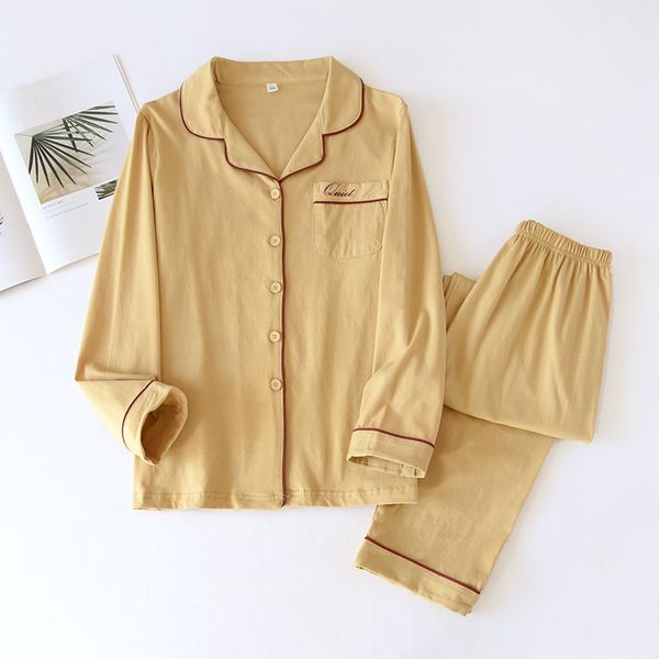 2021 new knitted cotton couple ladies long-sleeved trousers set men's and women's solid color pajamas home clothes 0j9e, Black;brown
2021 new knitted cotton couple ladies long-sleeved trousers set men's and women's solid color pajamas home clothes 0j9e, Black;brown