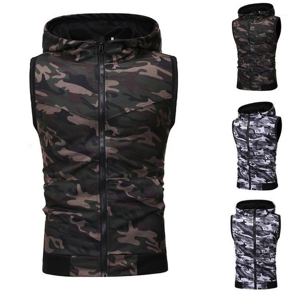 men vest camouflage print man hooded zipper sleeveless blouse fashion sports summer casual tank male hoodie 2021 men's jackets, Black;brown
men vest camouflage print man hooded zipper sleeveless blouse fashion sports summer casual tank male hoodie 2021 men's jackets, Black;brown