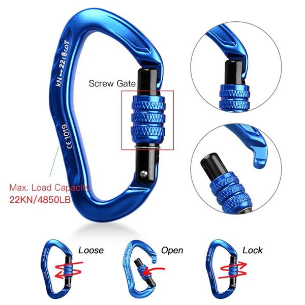 cords, slings and webbing 22kn d-shaped carabiner lock heavy duty aluminum alloy spring-loaded gate buckle survival camping equipment al-nas
cords, slings and webbing 22kn d-shaped carabiner lock heavy duty aluminum alloy spring-loaded gate buckle survival camping equipment al-nas