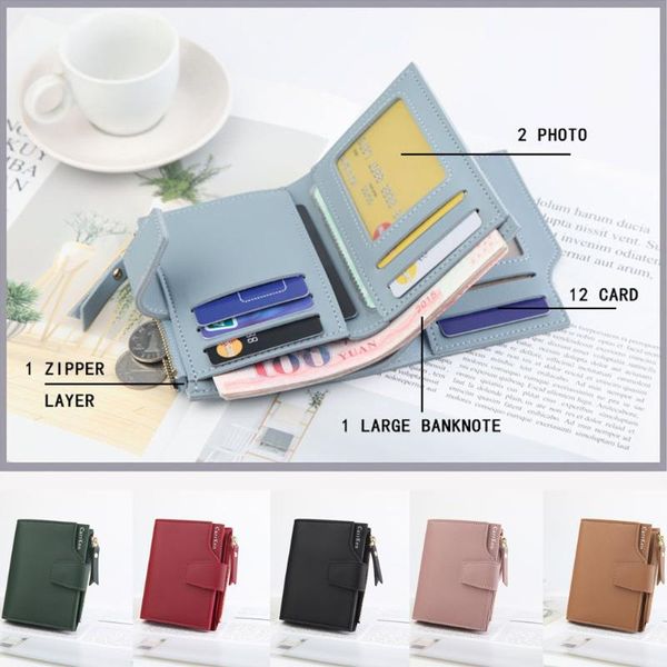 wallets women luxury wallet hasp zipper clutch bag female three-fold coin pocket purse money clip ladies card holders, Red;black
wallets women luxury wallet hasp zipper clutch bag female three-fold coin pocket purse money clip ladies card holders, Red;black