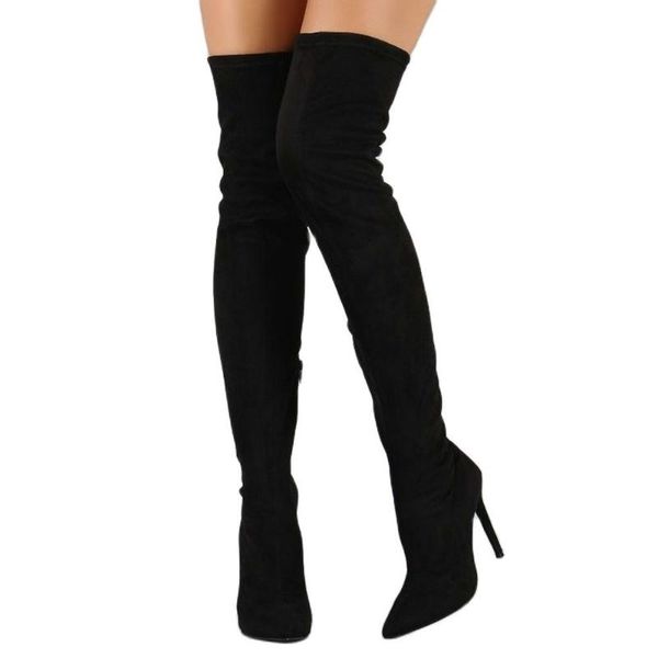 boots suede solid thigh high pointed toe thin heels side zipped women daily autume winter party dress shoes, Black
boots suede solid thigh high pointed toe thin heels side zipped women daily autume winter party dress shoes, Black