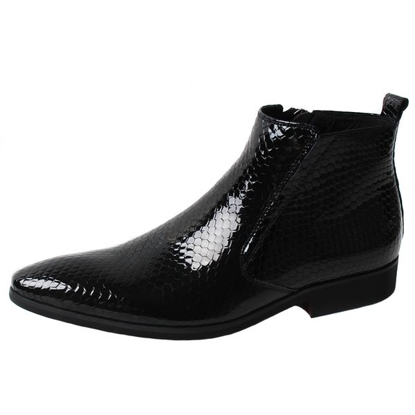 snake men chelsea leather boots pointed toe mens british boot fashion man wedding shoes, Black
snake men chelsea leather boots pointed toe mens british boot fashion man wedding shoes, Black