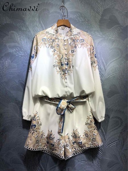 women's tracksuits summer casual eleagnt loose fashion single breasted printed shirt all-matching slim shorts with belt two piece set f, Gray
women's tracksuits summer casual eleagnt loose fashion single breasted printed shirt all-matching slim shorts with belt two piece set f, Gray