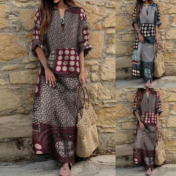 ethnic floral print woman dress autumn loose casual long sleeve v neck dresses for women beach maxi vestidos femme, Black;gray
ethnic floral print woman dress autumn loose casual long sleeve v neck dresses for women beach maxi vestidos femme, Black;gray