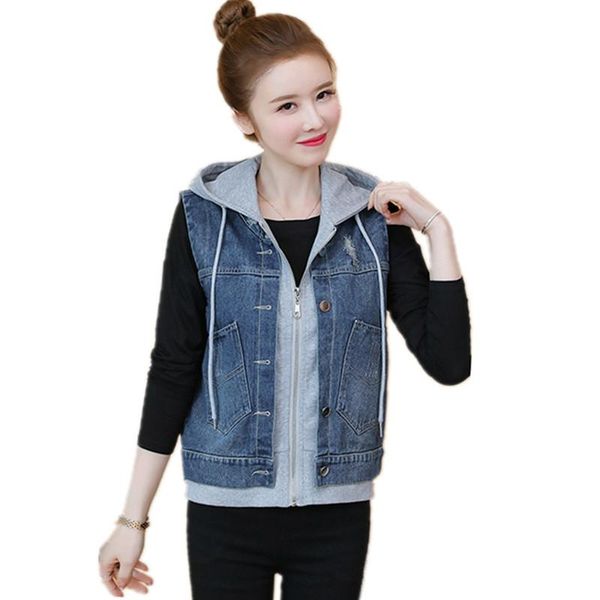 women's vests fashion hooded fake two pieces for women spring casual denim waistcoat female short sleeveless jean jacket plus size s163, Black;white
women's vests fashion hooded fake two pieces for women spring casual denim waistcoat female short sleeveless jean jacket plus size s163, Black;white