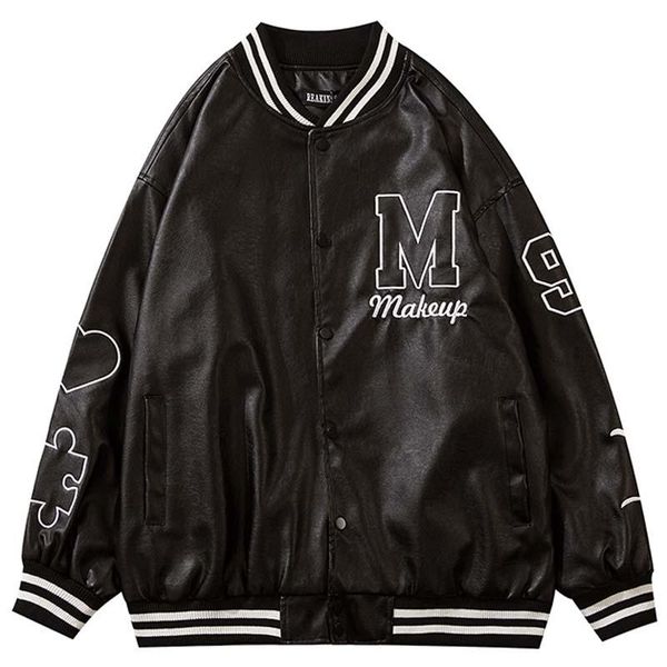men's jackets vintage pu leather bomber oversize casaco masculino streetwear men's harajuku letter embroidery baseball, Black;brown
men's jackets vintage pu leather bomber oversize casaco masculino streetwear men's harajuku letter embroidery baseball, Black;brown