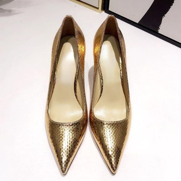 dress shoes 2021 golden snake print pumps women's shallow mouth stiletto wedding genuine leather pointed high heels, Black
dress shoes 2021 golden snake print pumps women's shallow mouth stiletto wedding genuine leather pointed high heels, Black