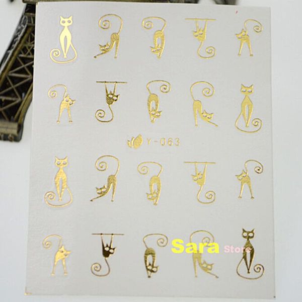stickers & decals 1sheet fashion tips nail art foil polish gold cute cat design water transfer decal diy manicure decoration say063, Black
stickers & decals 1sheet fashion tips nail art foil polish gold cute cat design water transfer decal diy manicure decoration say063, Black