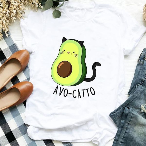 and women lady cartoon avocado mens t shirt fruit cat short sleeve ladies tee womens clothes female graphic, White;black 
and women lady cartoon avocado mens t shirt fruit cat short sleeve ladies tee womens clothes female graphic, White;black