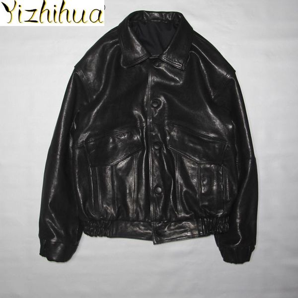 men's leather & faux azazel 200% sheepskin genuine jacket clothing korean clothes bomber jackets autumn coat male ropa hombre lxr432, Black
men's leather & faux azazel 200% sheepskin genuine jacket clothing korean clothes bomber jackets autumn coat male ropa hombre lxr432, Black