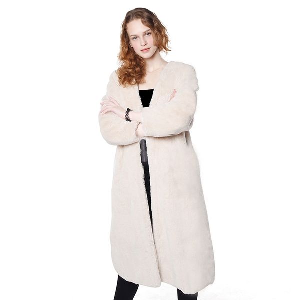 brand winter new korean style fashion women rabbit fur coat parka x-long v-neck thick warm long faux fur coats jacket 211207, Black
brand winter new korean style fashion women rabbit fur coat parka x-long v-neck thick warm long faux fur coats jacket 211207, Black