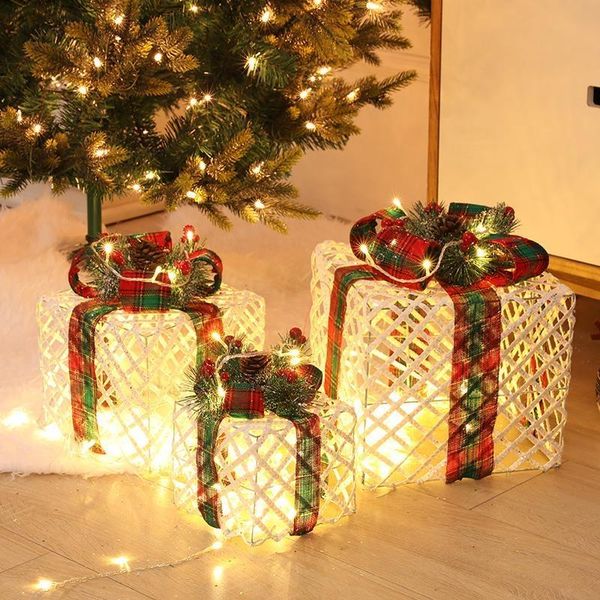 gift wrap 3pcs 15/20/25cm bow-knot christmas box with warm led light string tree ornament iron year home party supplies
gift wrap 3pcs 15/20/25cm bow-knot christmas box with warm led light string tree ornament iron year home party supplies